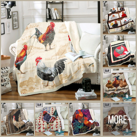 JC Chickens Rooster Blanket Collection 2023