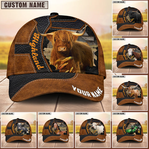 JC Cattle Leather Carving Pattern Cap