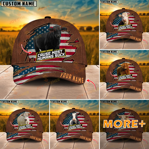 JC Cattle Farm  Customized Name Leather Cap