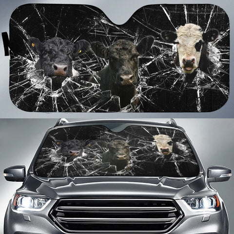 Joycorners Belted Galloway Broken Glass All Over Printed 3D Sun Shade