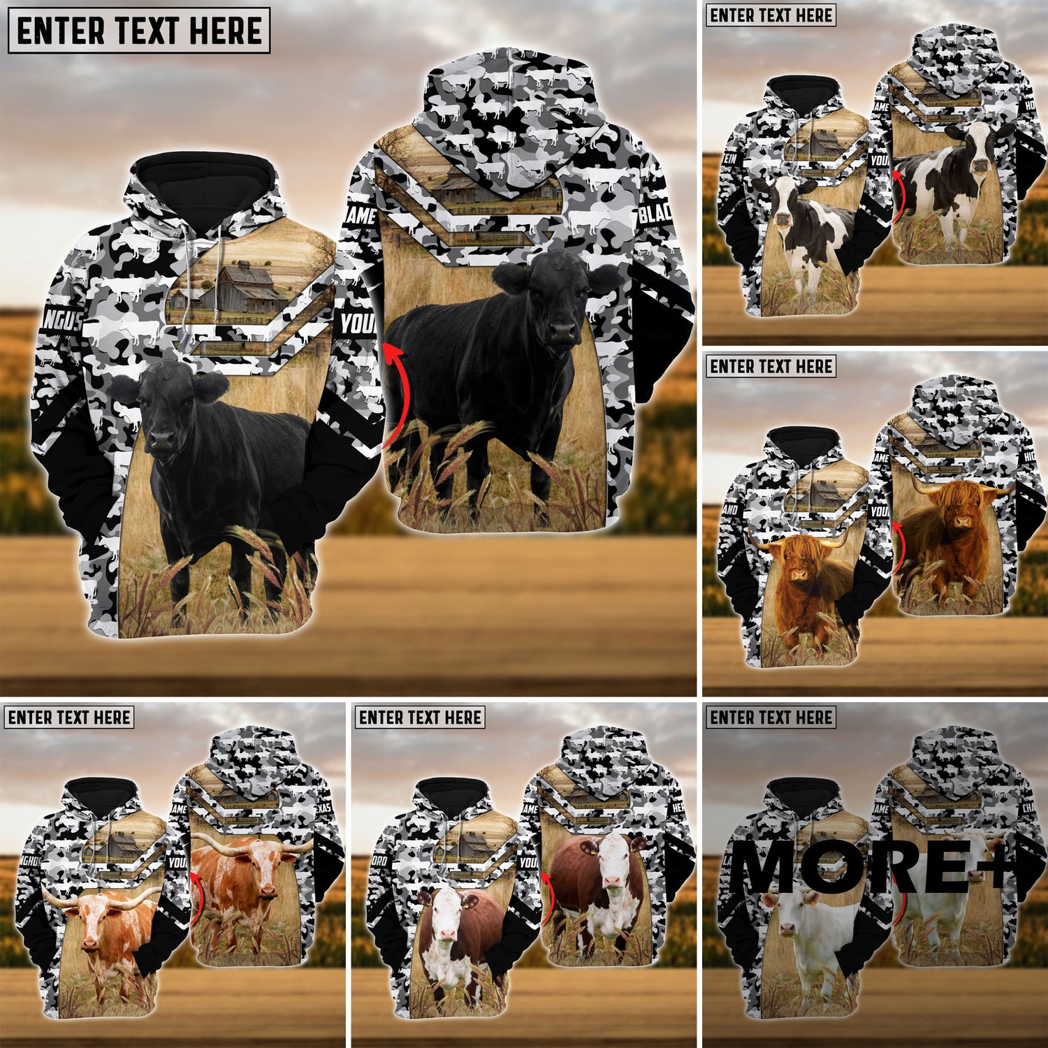 JC Cattle Personalized 3D Hoodie Camo Pattern for Farm Lovers