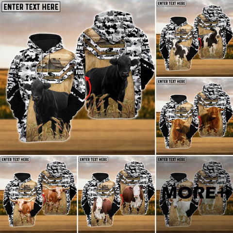 JC Cattle Personalized 3D Hoodie Camo Pattern for Farm Lovers