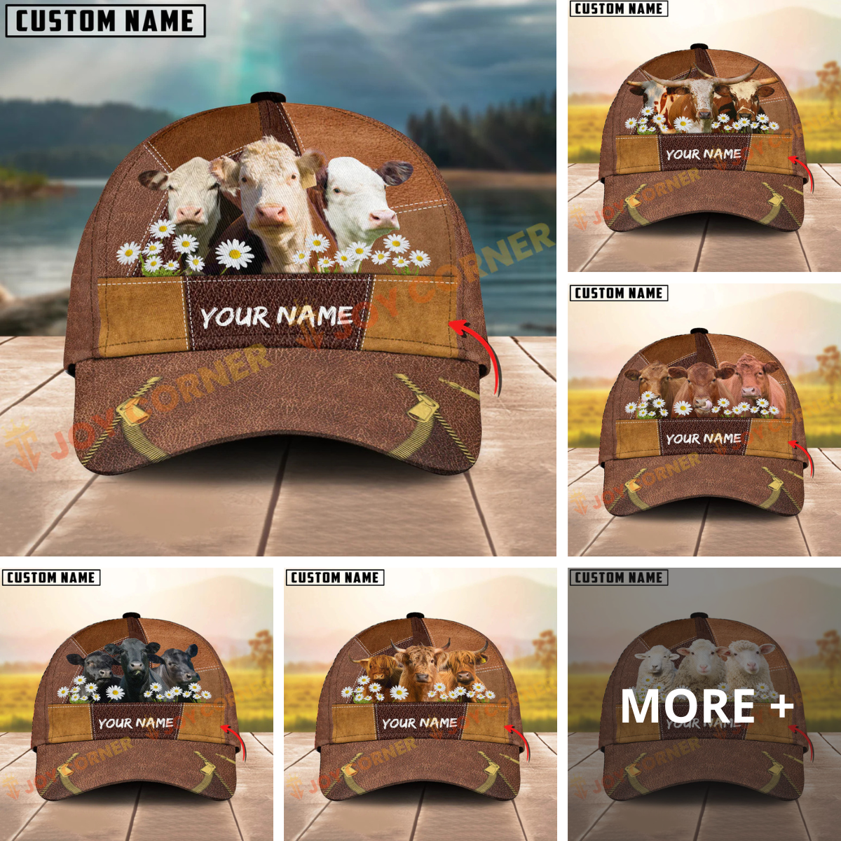 Joycorners Cow 3D Classic Cap Collection