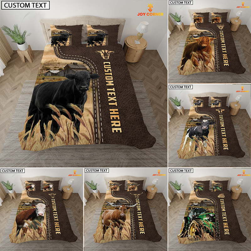 JC Cattle Farm Leather Pattern Bedding Set