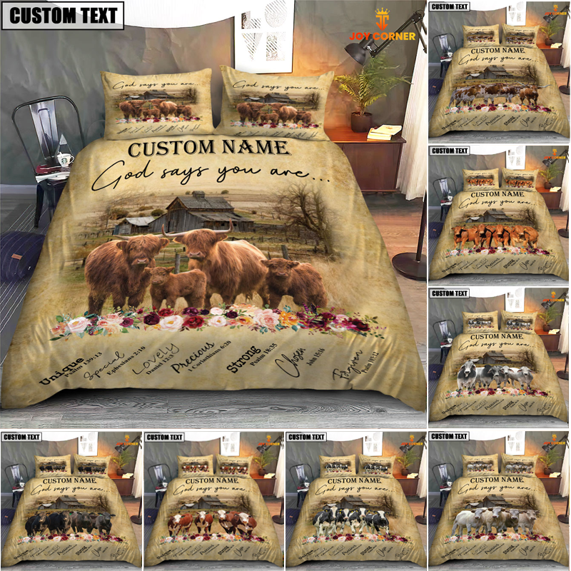 JC Cattle - God Says You Are Custom Name Bedding Set