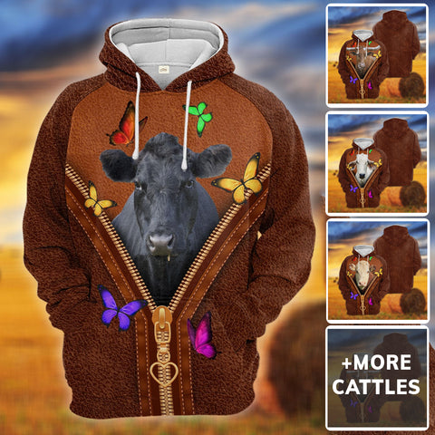 JC Cattle Farm Zipper Sewing To Leather Hoodie