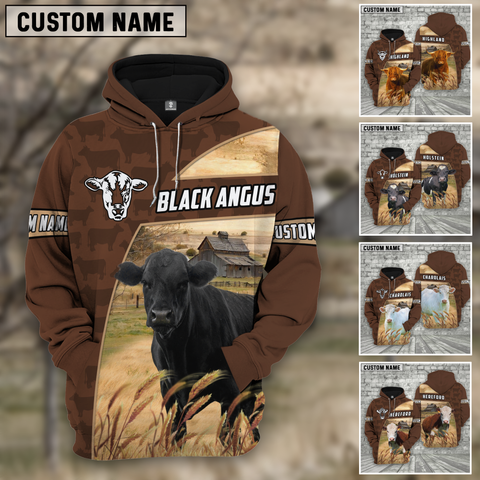 JC Cattle Brown Farm Personalized 3D Hoodie