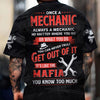 Joycorners Personalized Mechanic T Shirt Custom Name Funny Auto Repair Garage Workwear Mafia Quote Tee Car Repair Wrench Shirt Gift for Men Dad PT2609