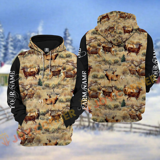 Joycorners Deer Hunting Camouflage Forest Personalized Name 3D Hoodie