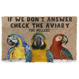Joycorners Personalized name Check The Parrot Aviary All Over Printed 3D Doormat