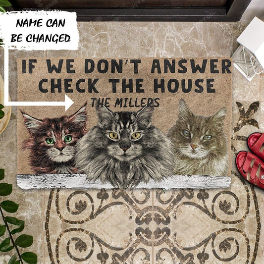 Joycorners Personalized name Check The Maine Coon All Over Printed 3D Doormat