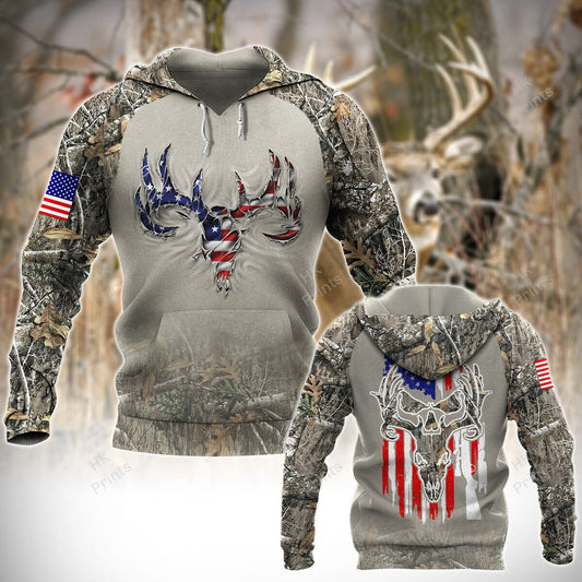 Joycorners Ripped Deer American Flag Camouflage Hunting Apparels