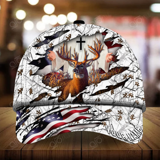 Joycorners  Colorful God America Hunting Deer  Personalized Hats 3D Multicolored