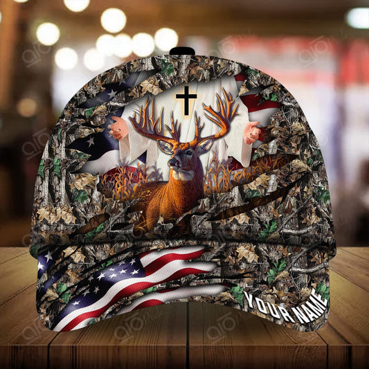 Joycorners  Colorful God America Hunting Deer  Personalized Hats 3D Multicolored
