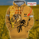 Joycorners Personalized Name Honey Bee 3D Printed Hoodie