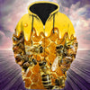 Joycorners Custom Name Honey Bee Pattern 3D Hoodie