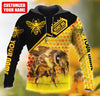 Joycorners Honey Bee Custom Name 3D Hoodie
