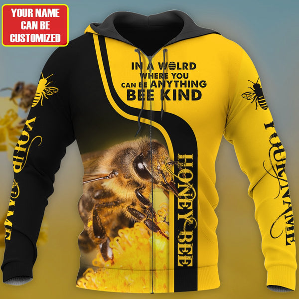 Joycorners Honey Bee Kind Custom Name 3D Hoodie