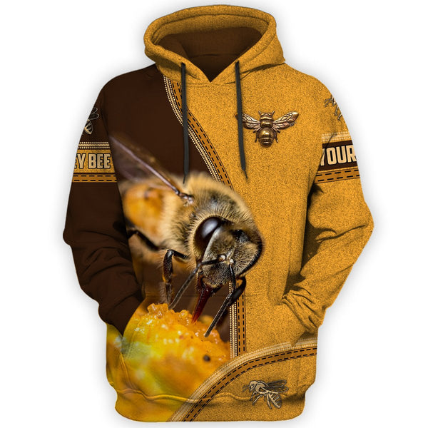 Joycorners Custom Name Honey Bee 3D Hoodie