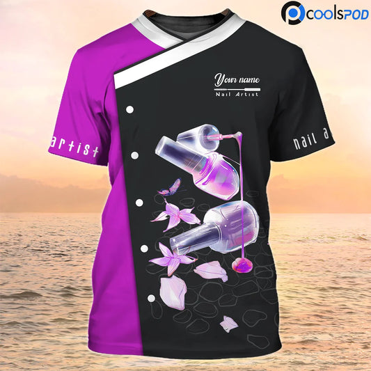 Nails - Personalized Name Gift for Nails Lovers, Nails Salon Uniform 3D Shirt