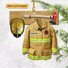 Joycorners Personalized Firefighter Christmas Uniform Set Ornaments, Christmas Gift for Firefighter 2D Flat LM1811