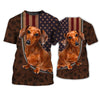 Joycorners Dachshund Lovers American Flag Custom Name And Dog 3D Full Print Shirts