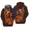Joycorners Dachshund Lovers American Flag Custom Name And Dog 3D Full Print Shirts