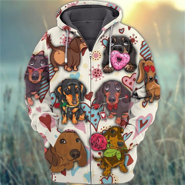 Joycorners Love Cute Dachshund 3D Full Print Shirts