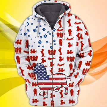 Joycorners American Flag Pattern Dachshund 3D Full Print Shirts