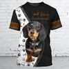 Joycorners Love Dachshund 3D Custom Name And Dog Full Print Shirts