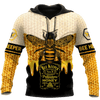 Joycorners Personalized Name Honey Bee Keeper 3D Printed Hoodie