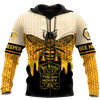 Joycorners Personalized Name Honey Bee Keeper 3D Printed Hoodie