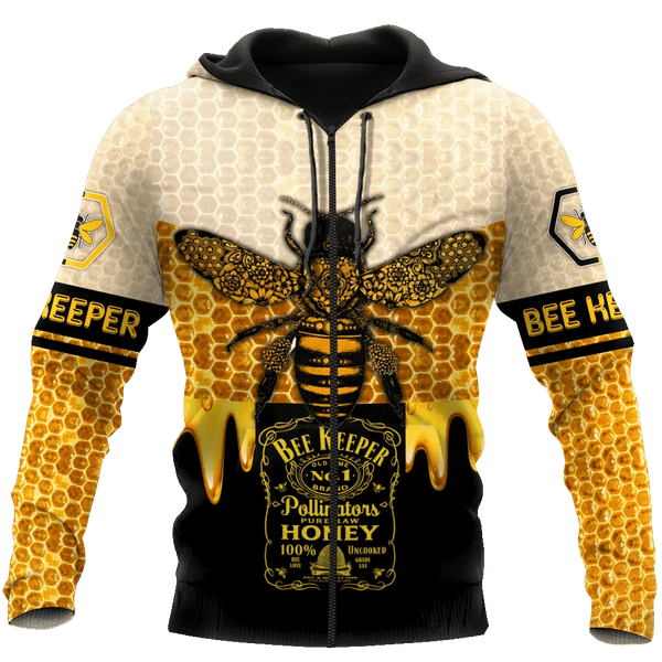 Joycorners Personalized Name Honey Bee Keeper 3D Printed Hoodie