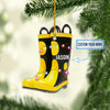 Joycorners Personalized Firefighter Christmas Uniform Set Ornaments, Christmas Gift for Firefighter 2D Flat LM1811