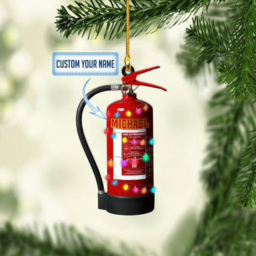 Joycorners Personalized Firefighter Extinguisher Christmas Ornaments, Gift for Firefighter Ornament 2D Flat LM1811