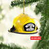 Joycorners Personalized Firefighter Helmets Christmas Ornaments, Pride Firefighter, Firefighter Christmas Gift 2D Flat LM1811