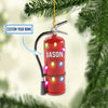 Joycorners Personalized Firefighter Extinguisher Christmas Ornaments, Gift for Firefighter Ornament 2D Flat LM1811