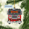 Joycorners Personalized Firefighter Car Christmas Ornaments, Perfect Ornament for Firefighter Man 2D Flat LM1811