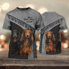 Joycorners Long Haired Dachshund Never Walk Alone Custom Name And Dog 3D Full Print Shirts