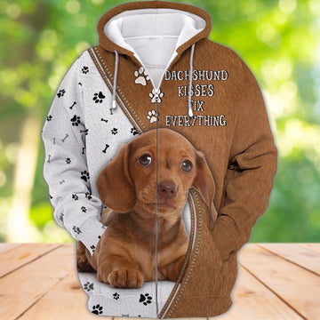 Joycorners Dachshund Kisses Fix Everything Brown 3D Full Print Shirts