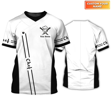 Joycorners PERSONALIZED NAME 3D CHEF SHIRTS FOR MEN AND WOMEN