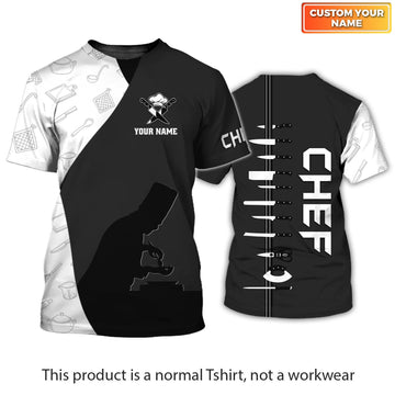 Joycorners PERSONALIZED NAME 3D CHEF SHIRTS FOR MEN AND WOMEN