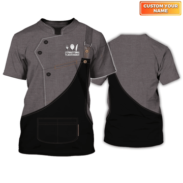 Joycorners PERSONALIZED NAME 3D CHEF SHIRTS FOR MEN AND WOMEN