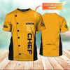 Joycorners Chef Yellow Uniform Custom Name 3D Shirt