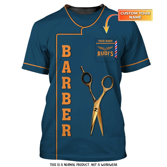 Barber Shop Personalized Name 3D Shirt