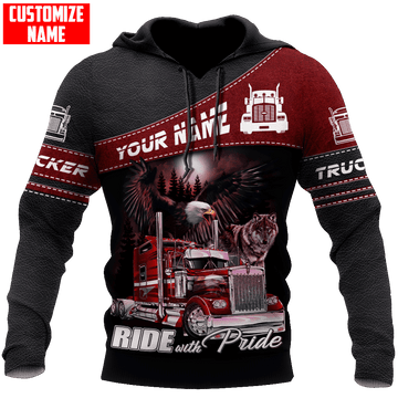 Joycorners Premium Personalized Unisex All Over Printed Trucker 3D Hoodie 114 LM2209