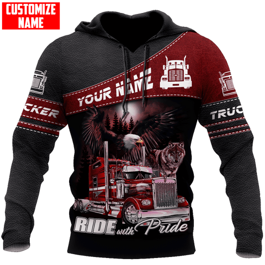 Joycorners Premium Personalized Unisex All Over Printed Trucker 3D Hoodie 114 LM2209