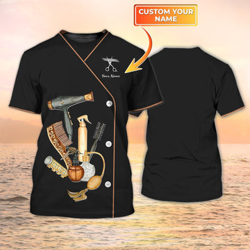 Joycorners Hair Uniform Hairdresser Hairstylist Tools 60 Custom Name Full Print Shirts ( Non Workwear )