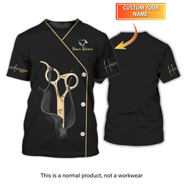 Joycorners Hair Uniform Hairdresser Hairstylist Tools 6 Custom Name Full Print Shirts ( Non Workwear )