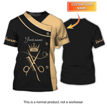 Joycorners Hair Uniform Hairdresser Hairstylist Tools Custom Name Full Print Shirts ( Non Workwear )